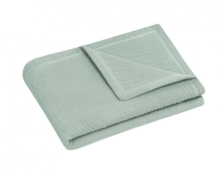 Kuscheldecke aus Baumwollmusselin (Grün)