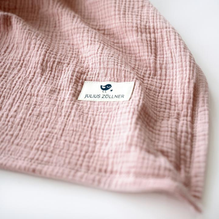Kuscheldecke aus Baumwollmusselin (Dusty Rose)