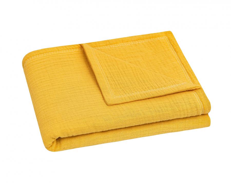 Kuscheldecke aus Baumwollmusselin (Honig)