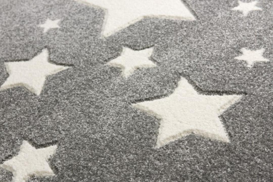 Teppich, Sterne silbergrau, 120x180 cm
