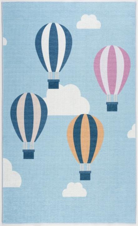 Teppich, Luftballons, hellblau/multi, print, 100x160 cm