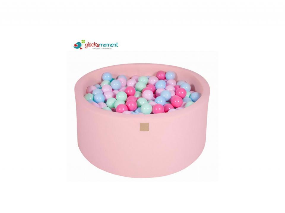 Bällebad Pink 90X40cm, 300 Bälle (Minze, Babyblue, Hell Pink, Pastel Pink)