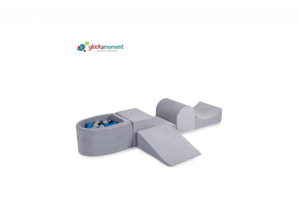Schaumspielset mit Mini-Bällebad (Blau, Grau, Schwarz)