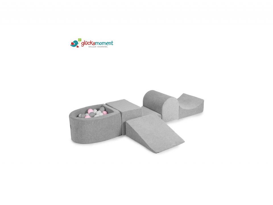 Schaumspielset mit Mini-Bällebad (Grau, Weiß, Pastel Pink)
