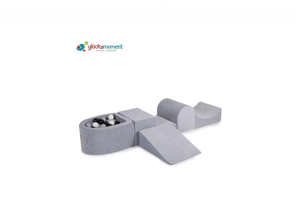 Schaumspielset mit Mini-Bällebad (Schwarz, Grau, Weiß)