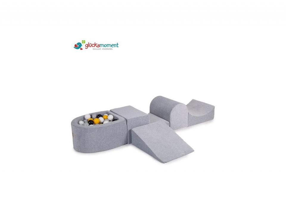 Schaumspielset mit Mini-Bällebad (Weiß, Grau, Gelb, Schwarz)